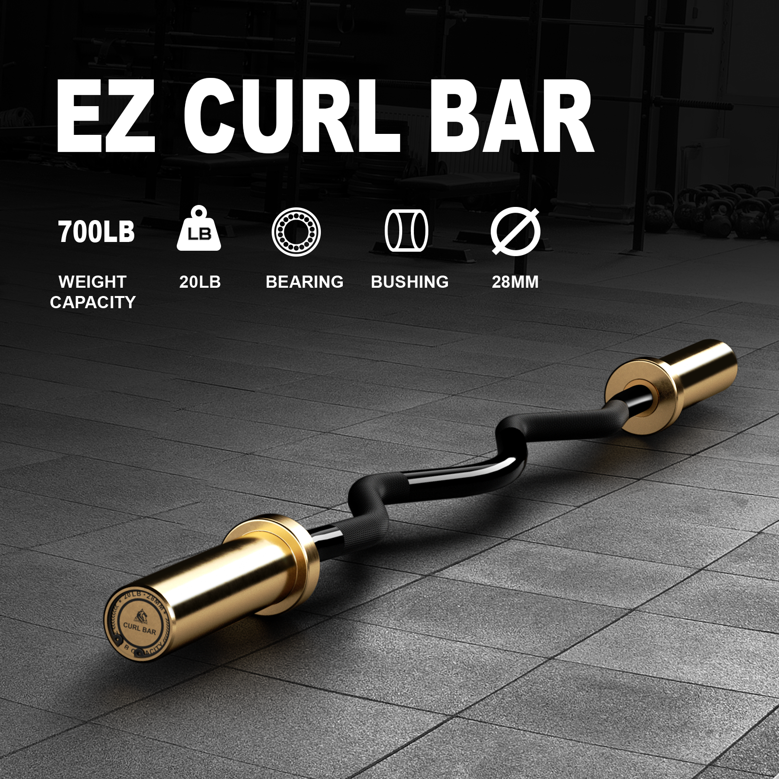 EZ Curl Bar - Gold