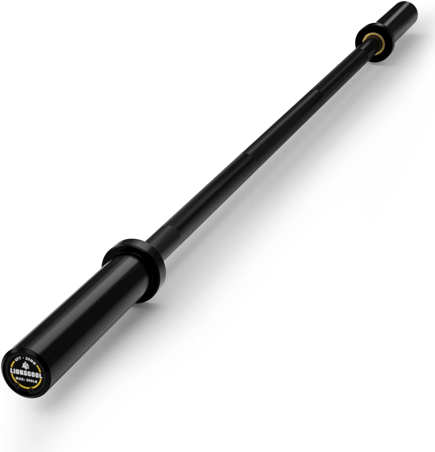 LIONSCOOL Premium 4ft Barbell for Strength Training and Olympic Weightlifting, 2 Inch Bar for Squats, Curls, Deadlifts, Presses, Hip Thrusts, 500LBS Weight Capacity Available