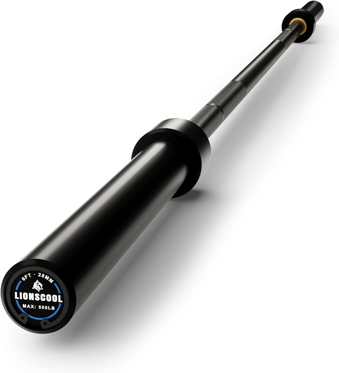 LIONSCOOL Premium 6ft Barbell for Strength Training and Olympic Weightlifting, 2 Inch Bar for Squats, Curls, Deadlifts, Presses, Hip Thrusts, 700LBS Weight Capacity Available