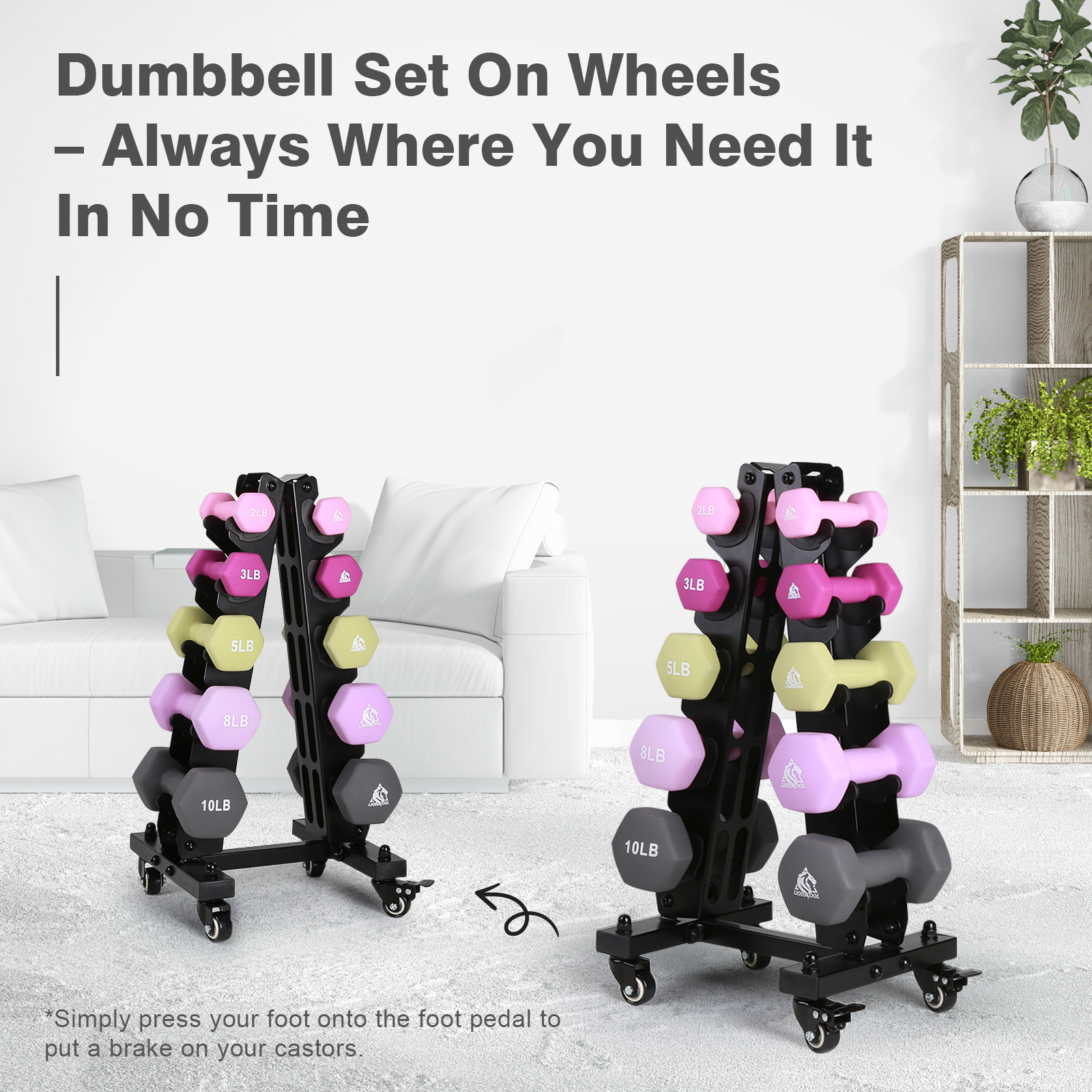 Neoprene Dumbbell Set with Rack