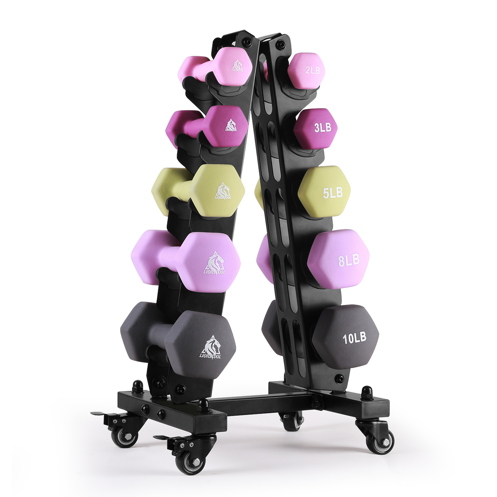 Neoprene Dumbbell Set with Rack