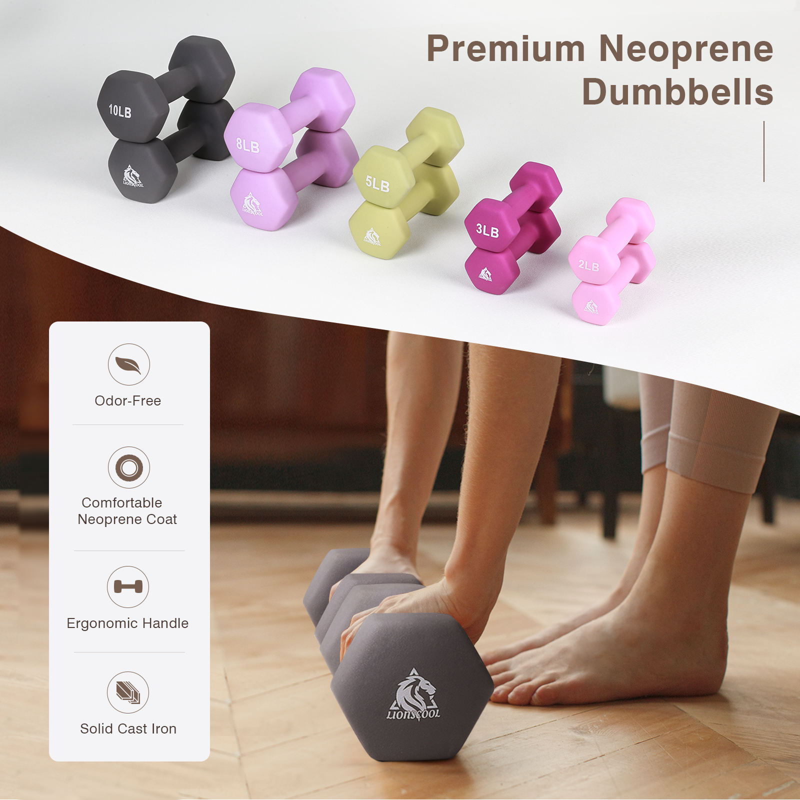 Neoprene Dumbbell Set with Rack